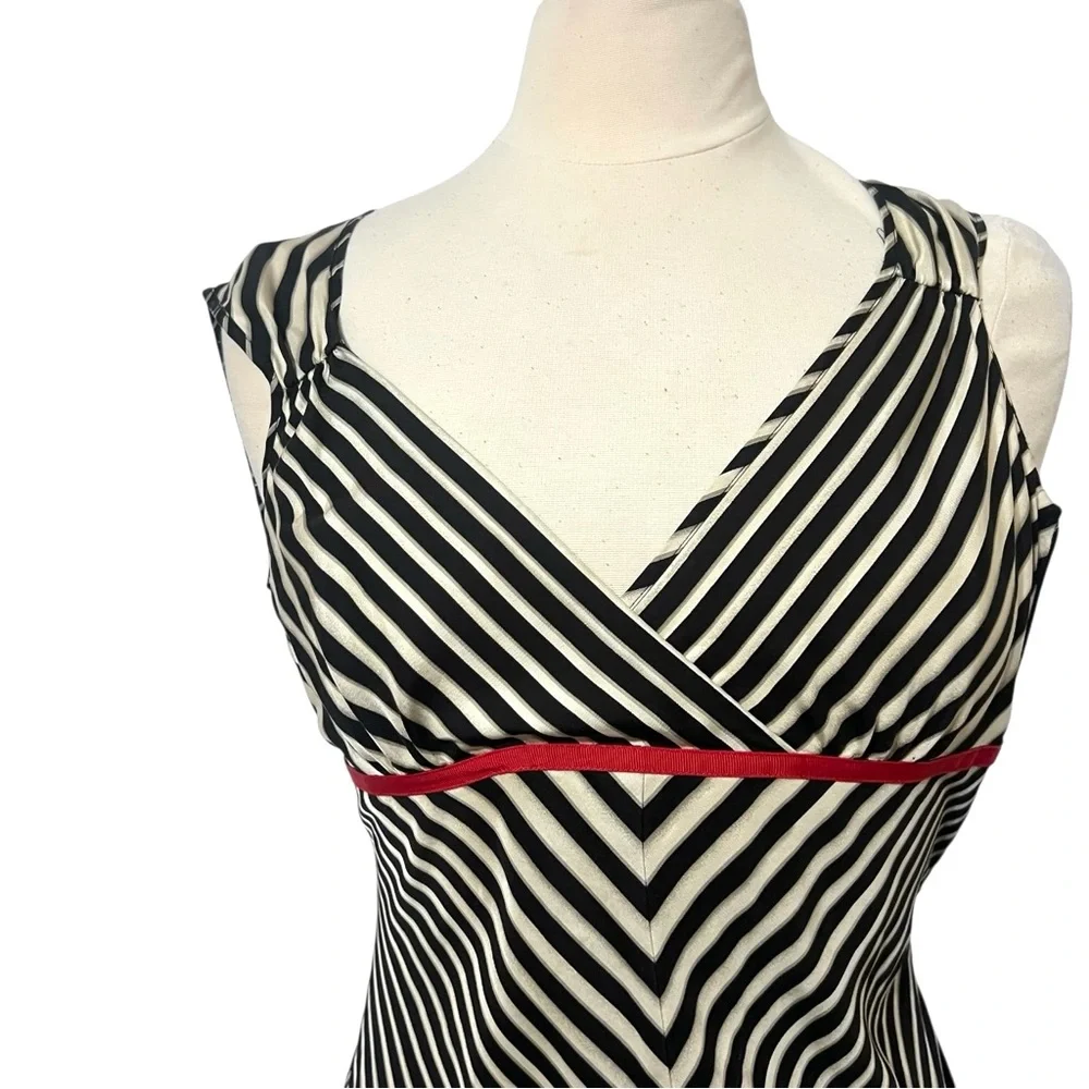 Armani Exchange Striped 100% Silk Dress Size 6 - Picture 5 of 9